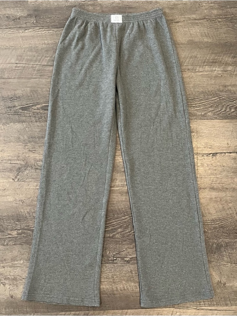 PARKE Waffle Boxer Wide Leg Pants in Stormy Gray - Picture 2 of 7